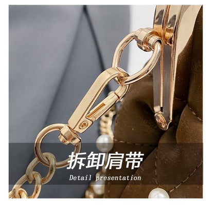 Faux Pearl Chain Strap Crossbody Bag