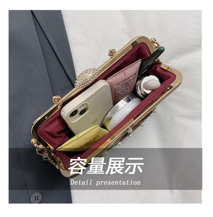 Faux Pearl Chain Strap Crossbody Bag