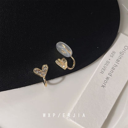 Heart Cuff Alloy Ear Rhinestone