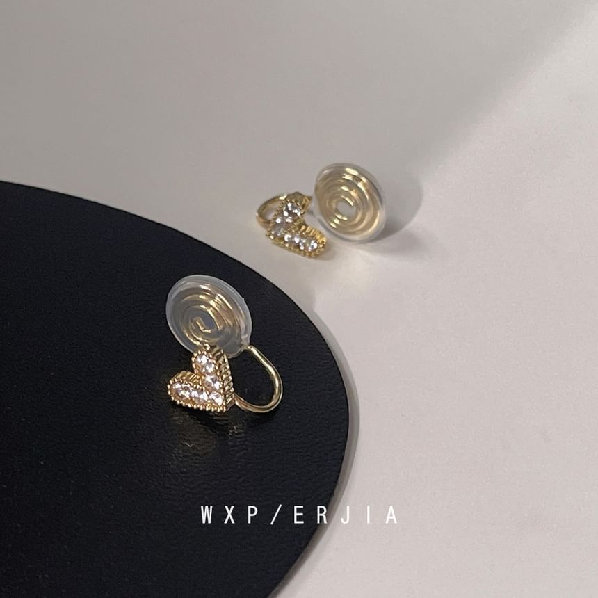 Heart Cuff Alloy Ear Rhinestone