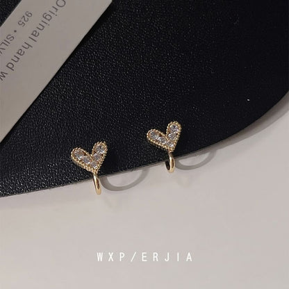 Heart Cuff Alloy Ear Rhinestone