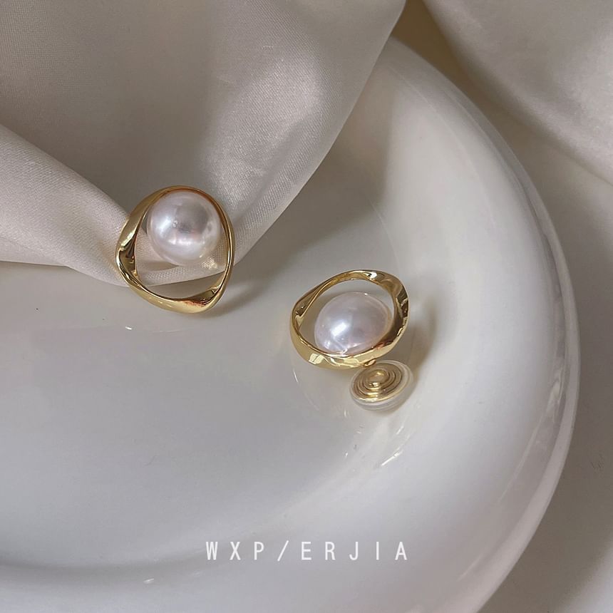 Hoop Ear Alloy Faux Pearl Cuff