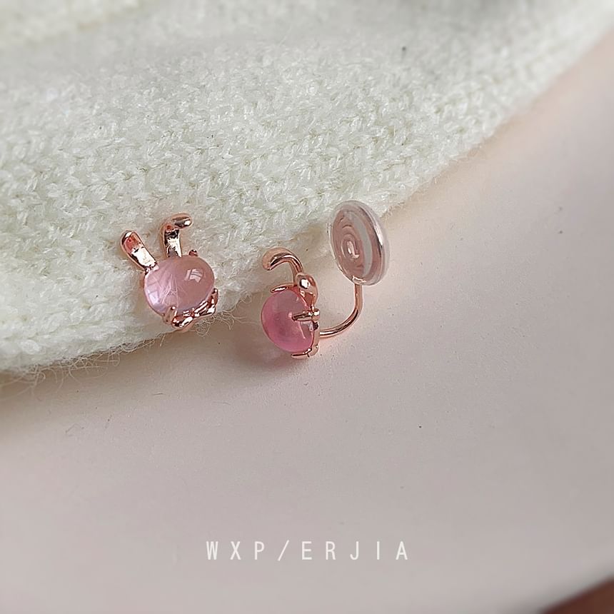 Rabbit Ear Gemstone Cuff Alloy Faux