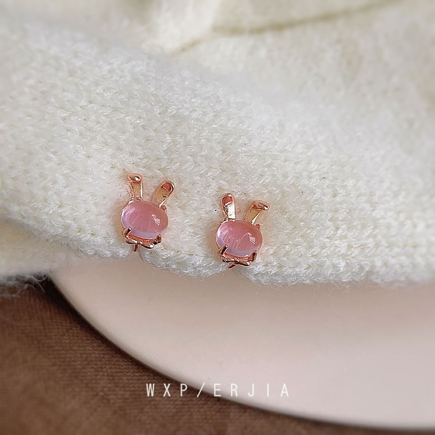 Rabbit Ear Gemstone Cuff Alloy Faux