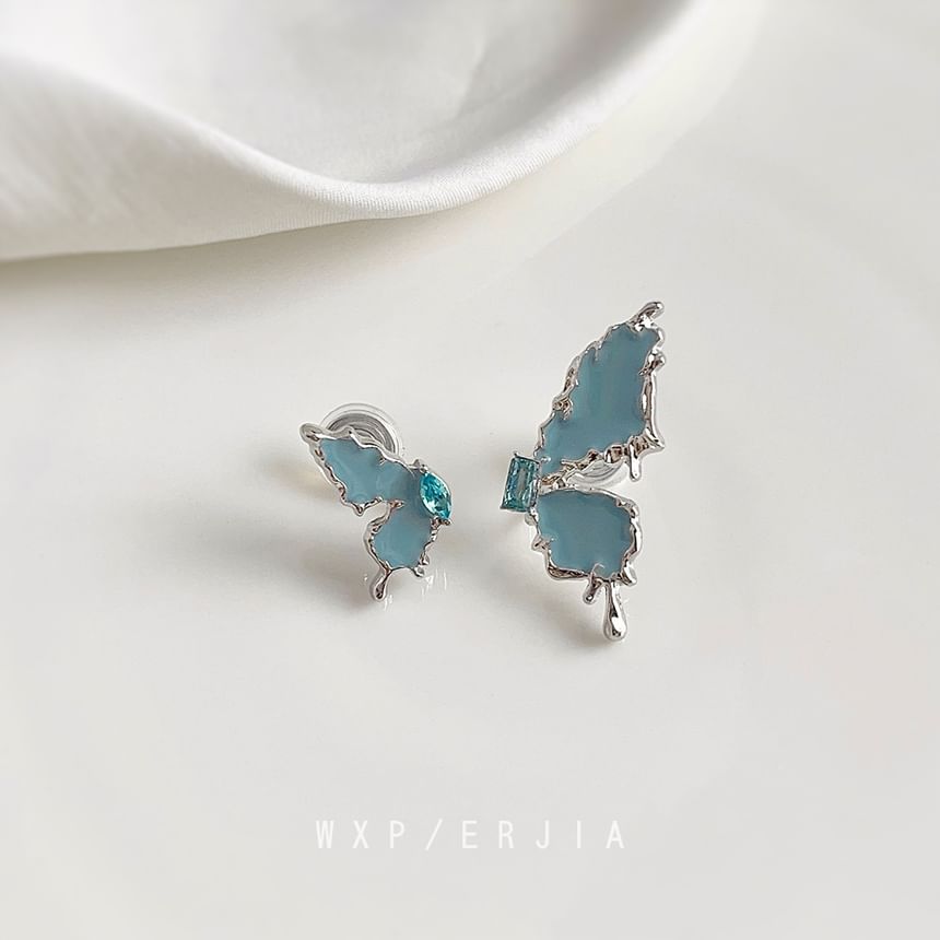 Alloy Butterfly Ear Asymmetrical Cuff Rhinestone
