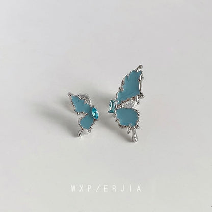 Alloy Butterfly Ear Asymmetrical Cuff Rhinestone