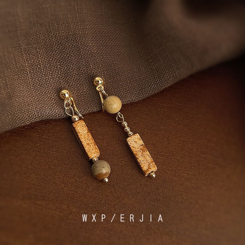 Alloy Ear Asymmetrical Gemstone Faux Cuff Dangle