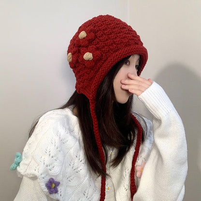 Floral Knit Hat