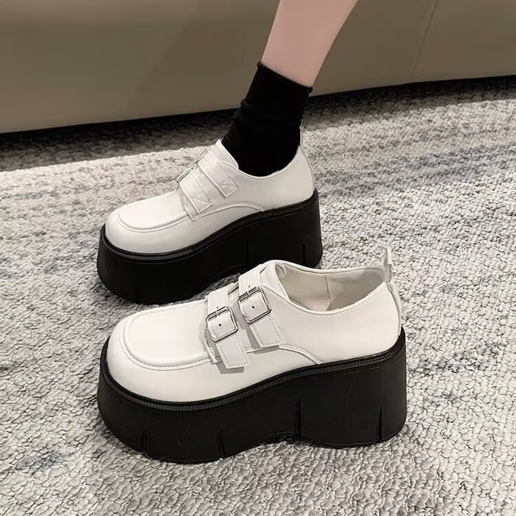 Fleece Trim Wedge-Heel Loafers