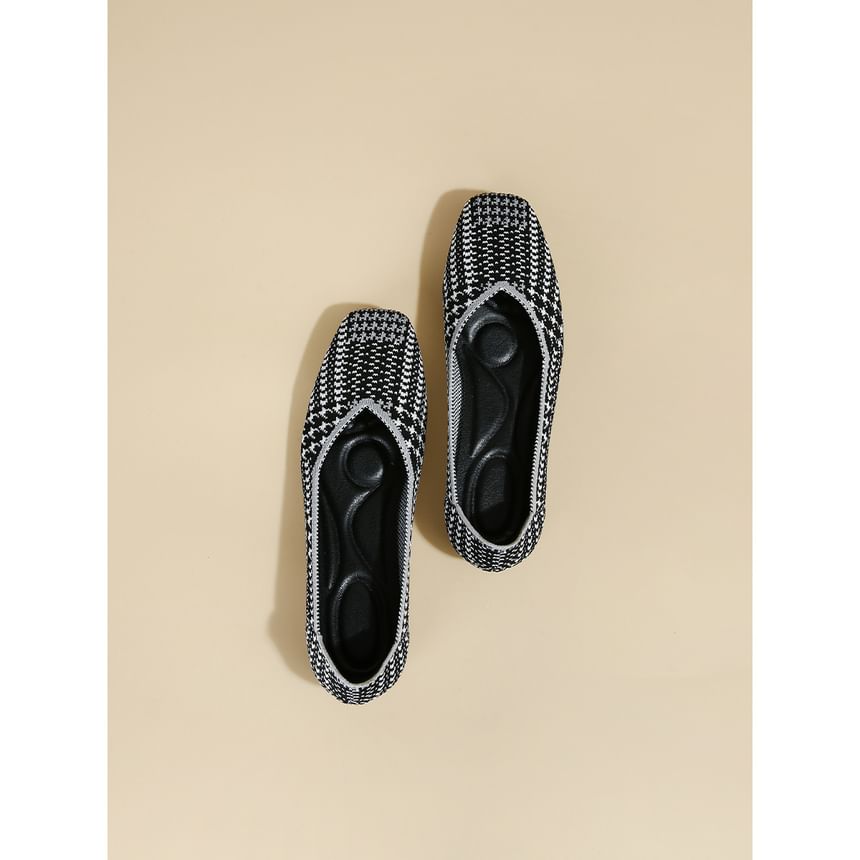 Toe Square Woven Flats