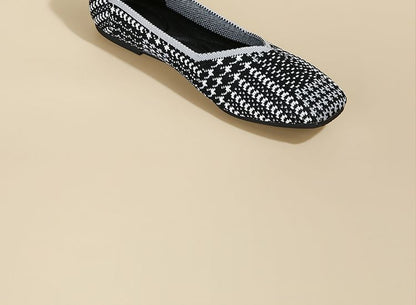Square Toe Woven Flats
