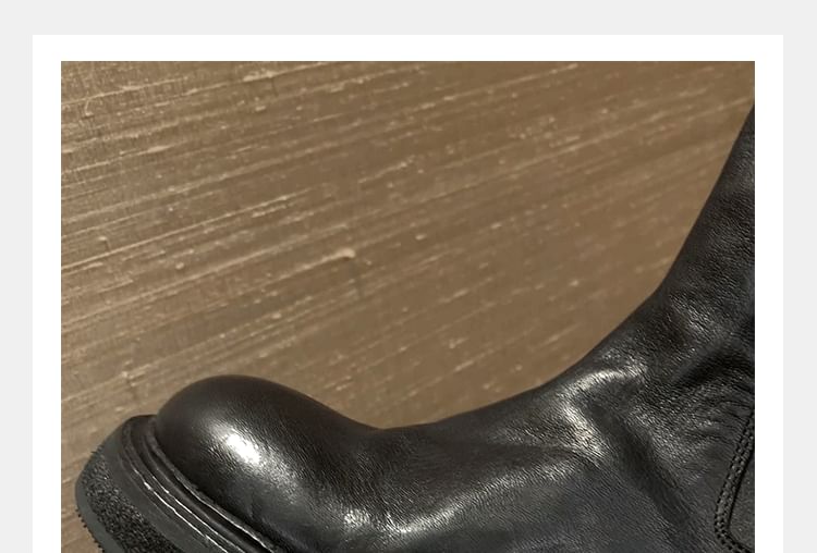 Faux Leather Short Chelsea Boots