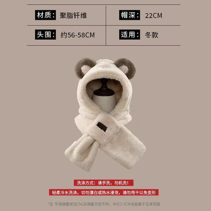 Bear Ear Scarfed Trapper Hat