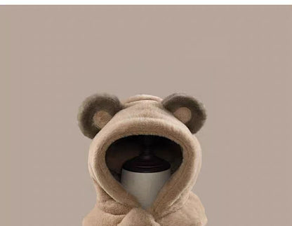 Bear Ear Scarfed Trapper Hat