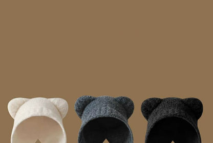 Bear Ear Fleece Bonnet Hat