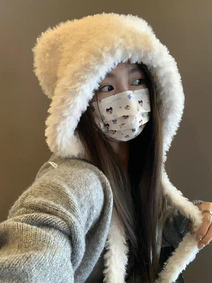 Bear Ear Fleece Trapper Hat