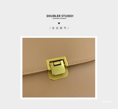 Faux Leather Flap Shoulder Bag