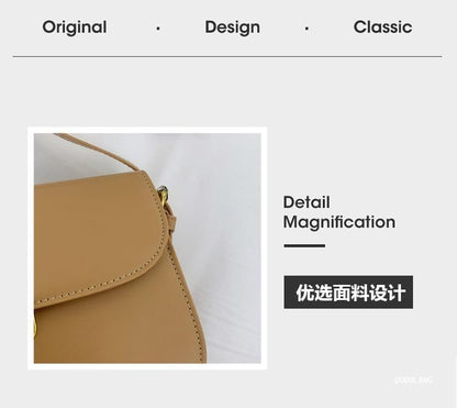 Faux Leather Flap Shoulder Bag