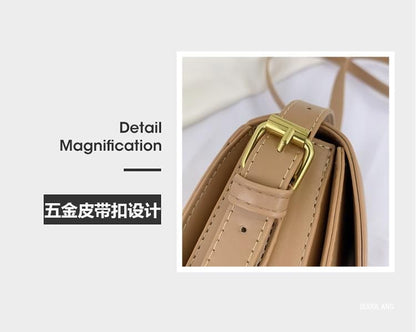 Faux Leather Flap Shoulder Bag