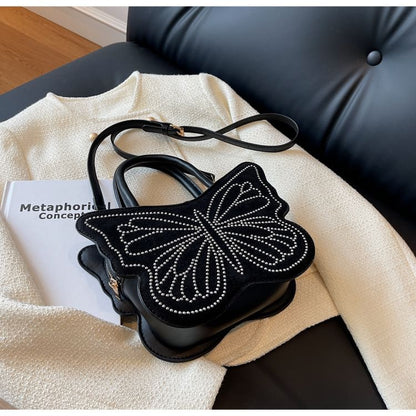 Butterfly Studded Crossbody Bag