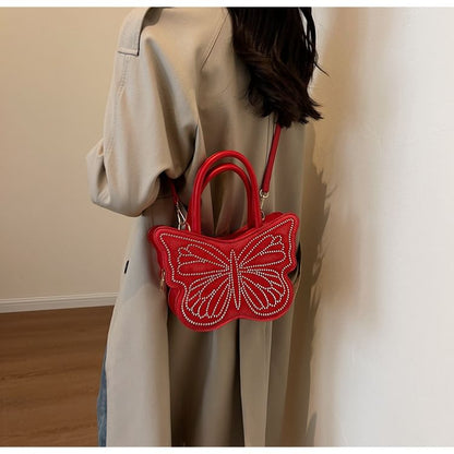 Butterfly Studded Crossbody Bag