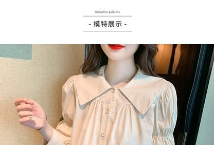 Long-Sleeve Blouse Plain