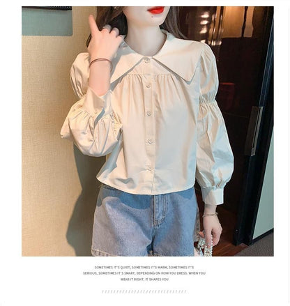 Long-Sleeve Blouse Plain
