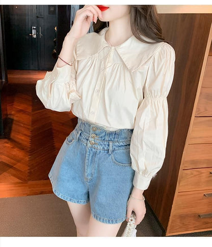 Long-Sleeve Blouse Plain