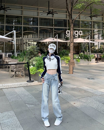 Washed Fit Jeans Rise Mid Loose