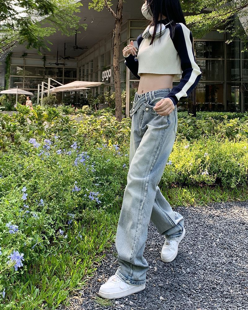 Washed Fit Jeans Rise Mid Loose