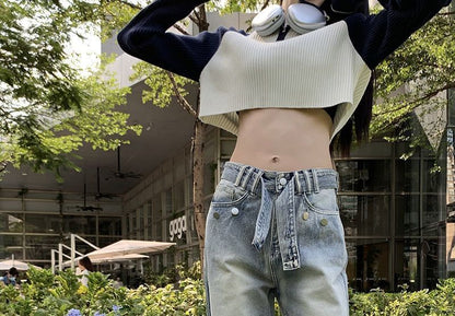 Washed Fit Jeans Rise Mid Loose