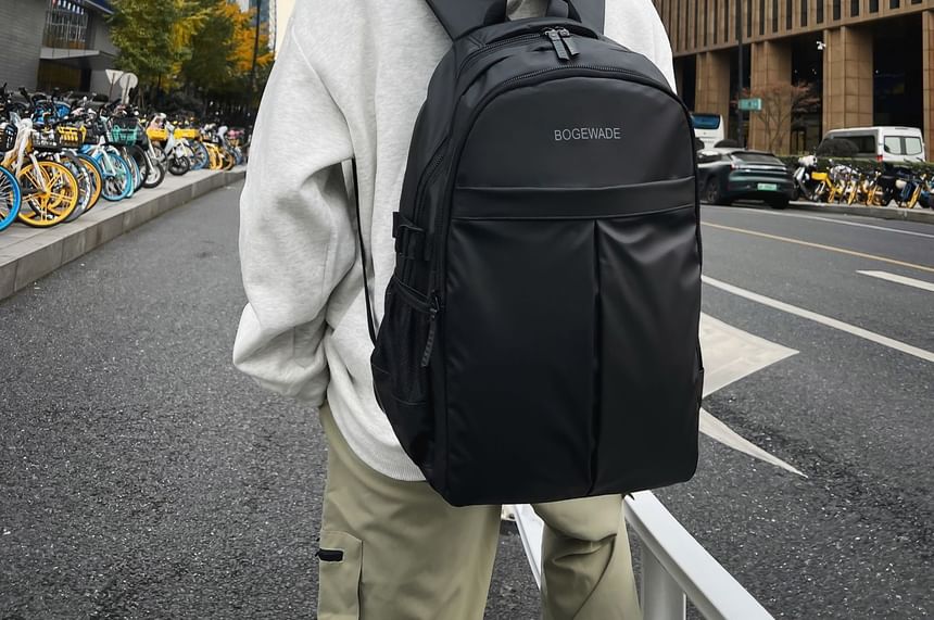 Lettering Multi-Pocket Backpack