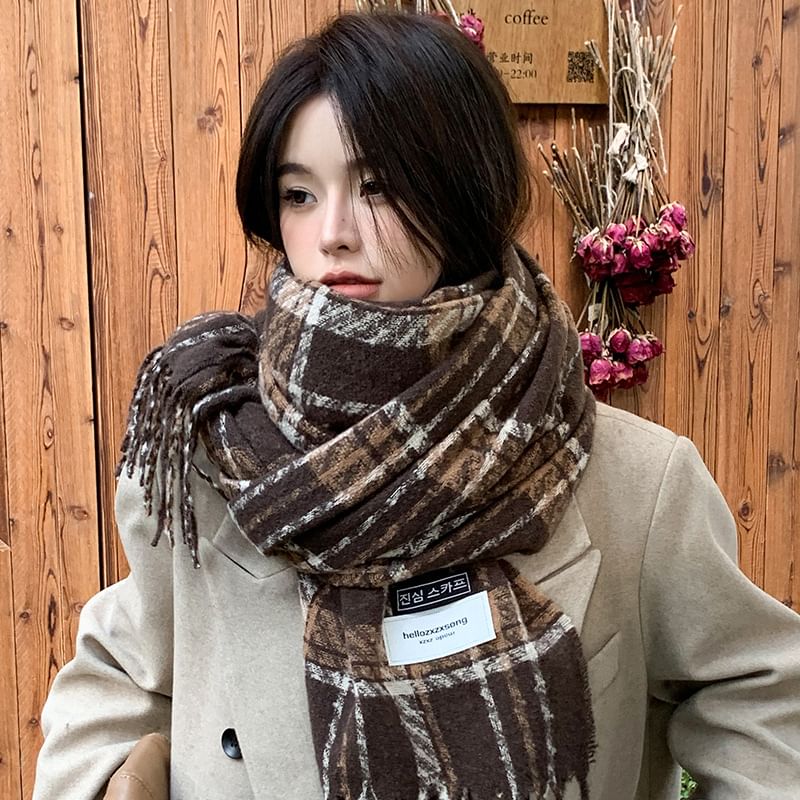 Scarf Plaid Tasseled