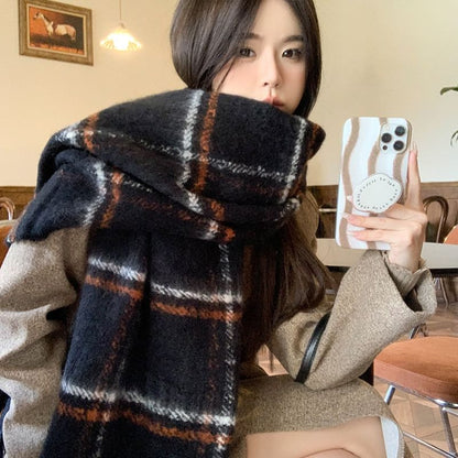 Plaid Scarf Tasseled