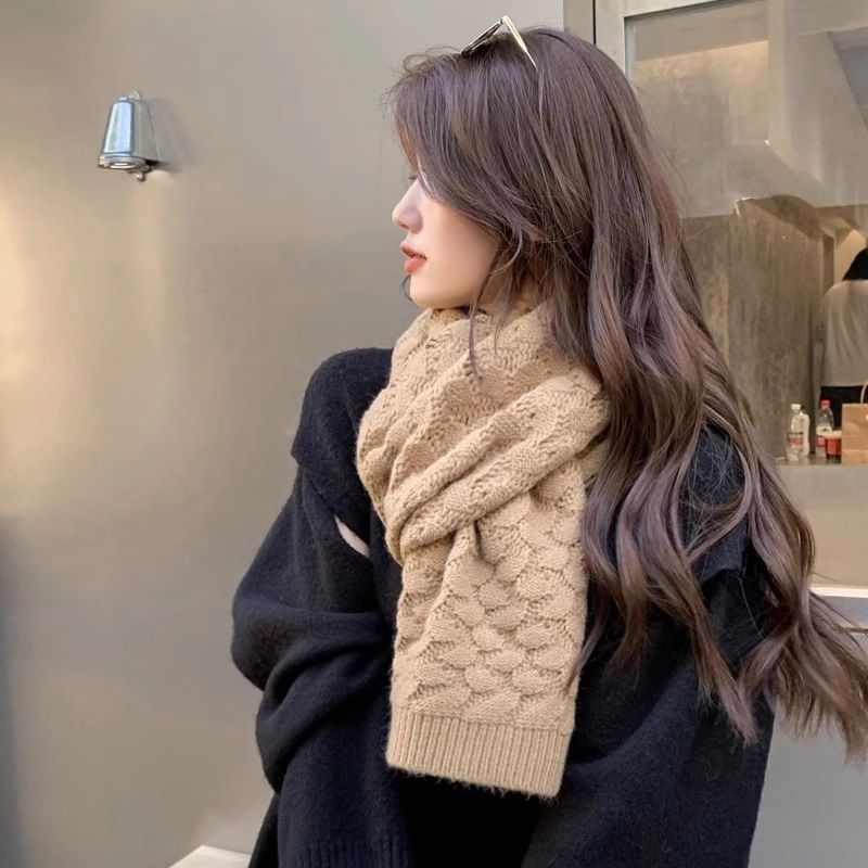 Pointelle Scarf Knit Plain