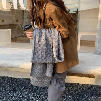 Pointelle Scarf Knit Plain