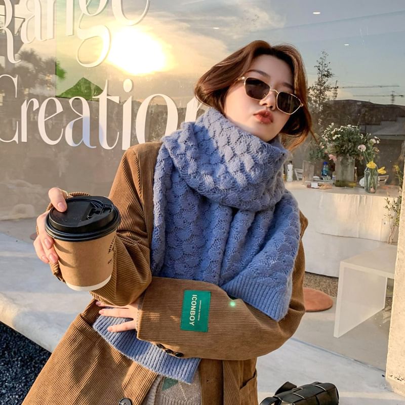 Pointelle Scarf Knit Plain