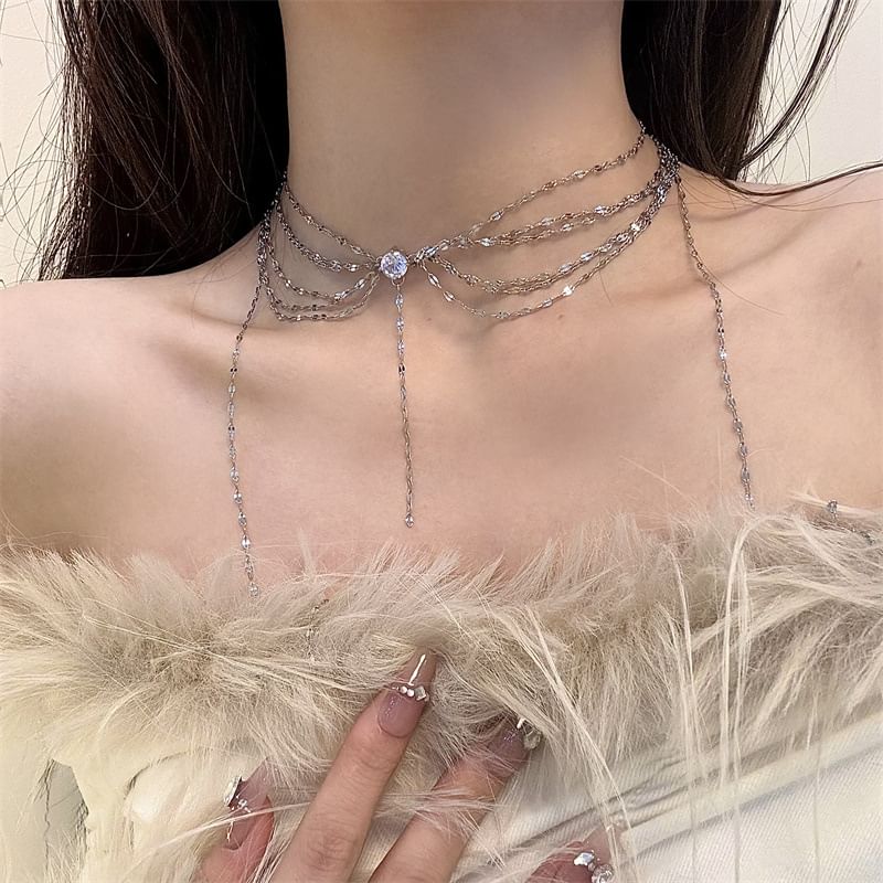 Choker Rhinestone Layered