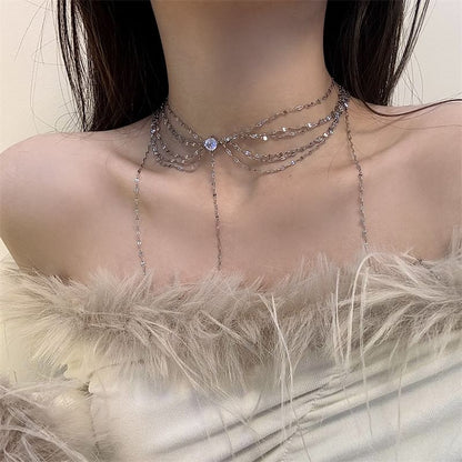 Choker Rhinestone Layered