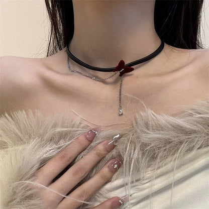 Velvet Choker Butterfly