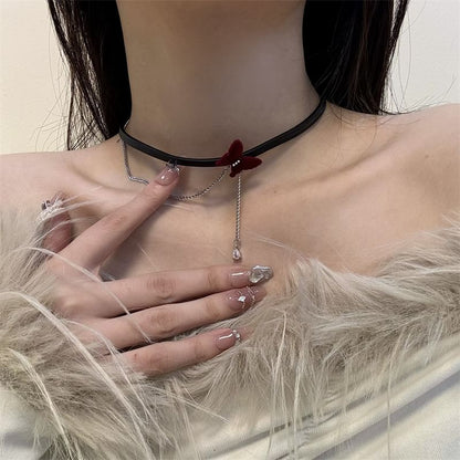 Velvet Choker Butterfly