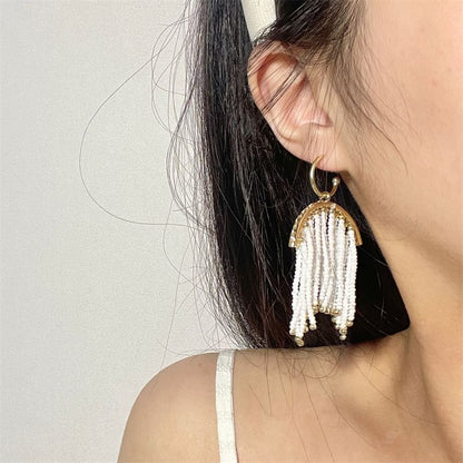 Fringed Beaded Earring