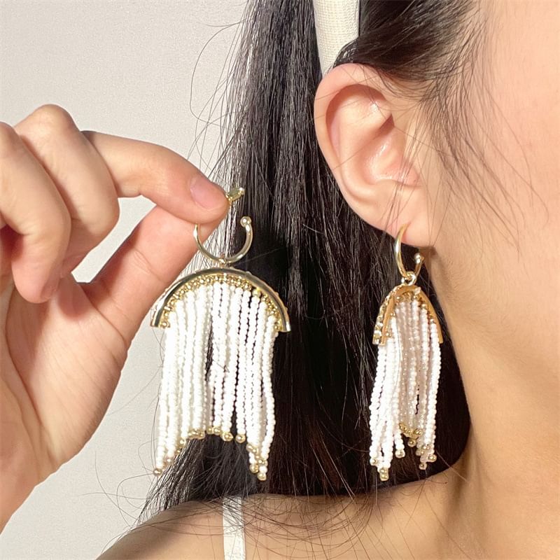 Fringed Beaded Earring