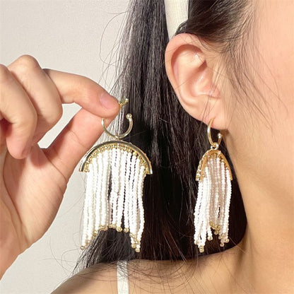 Fringed Beaded Earring