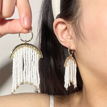 Fringed Beaded Earring