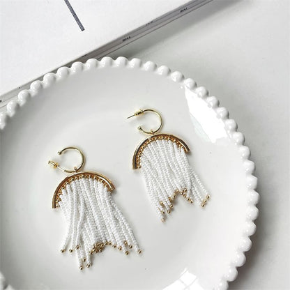 Fringed Beaded Earring