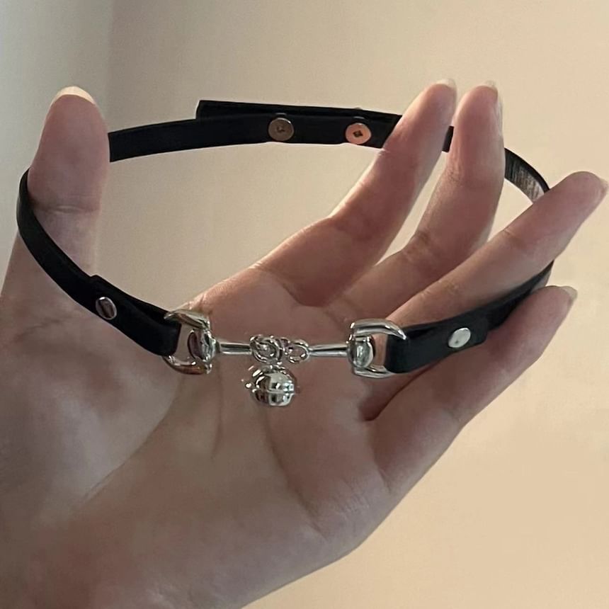 Faux Leather Bell Choker