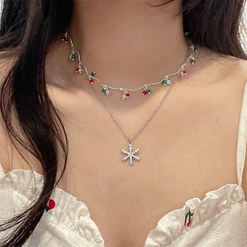 Necklace Snowflake Layered