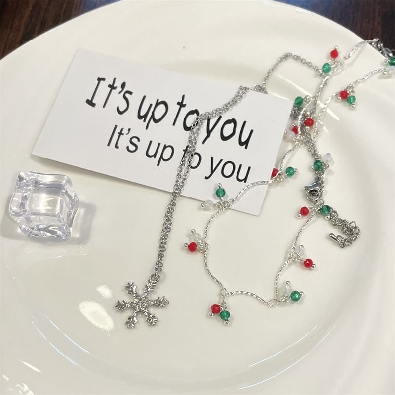 Necklace Snowflake Layered