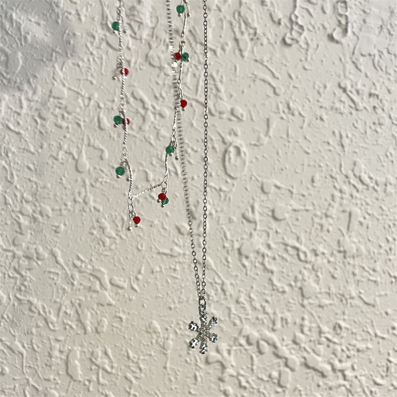 Necklace Snowflake Layered